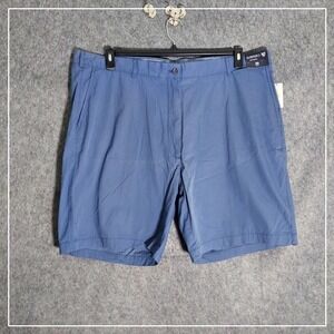 Cremieux Men Shorts 46 9" Inseam Hampton Chino Pockets Flat Front Blue Preppy